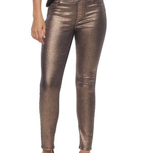 Coated Metallic Midrise Leggings